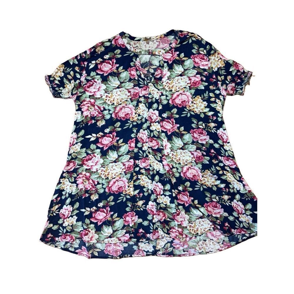 Umgee multicolor floral tunic lightweight flowy sz L